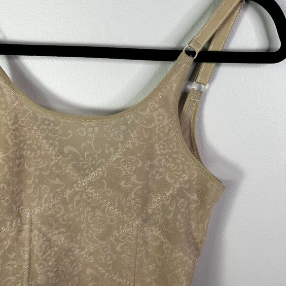 Danbali beige 15 hook boned floral corset size XXL - Picture 3 of 8